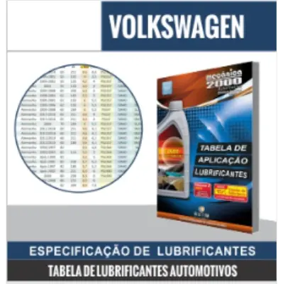 Tabela de aplica&ccedil;&atilde;o de lubrificantes VOLKSWAGEN